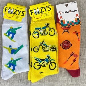 Foozys Men's Fun Crew Socks snowboard bbq dirt bike